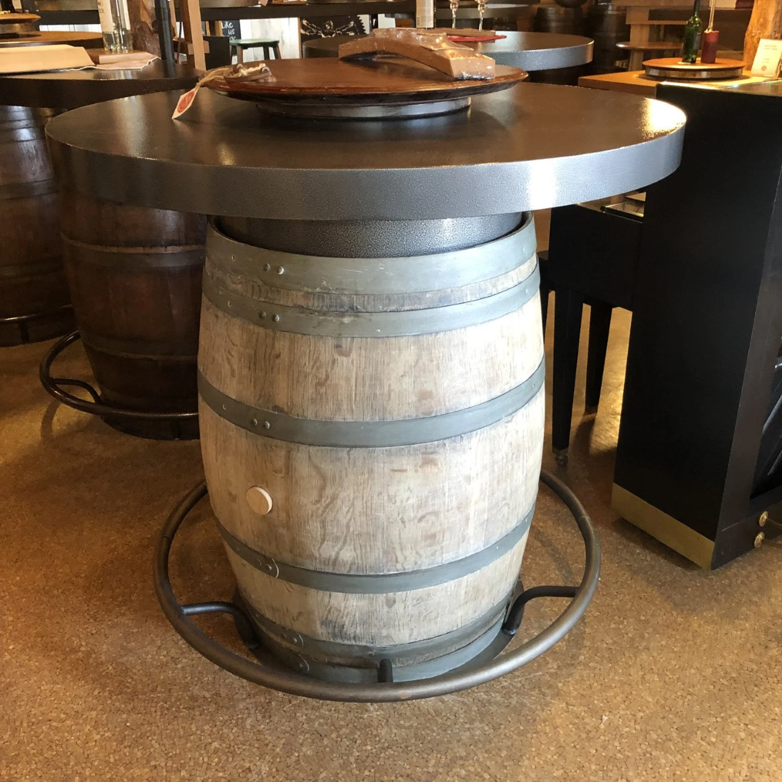 Wine Barrel Table Foot Rest | Oak Barrel Table Foot Rail - Image 8