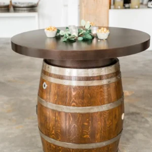 Wooden Wine Barrel Reclaimed Wood Bistro Table
