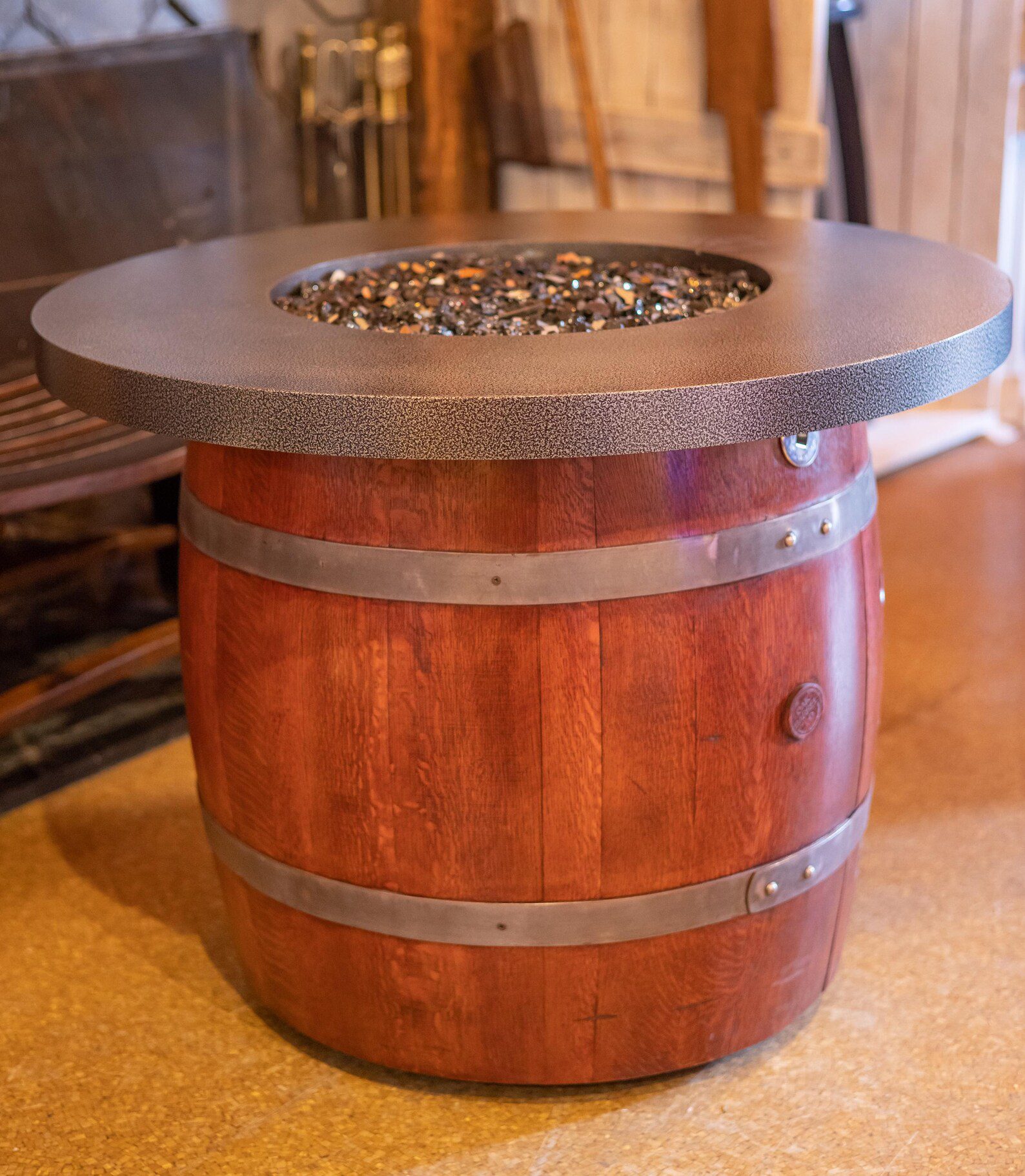 Wooden Wine Barrel Fire Pit - Image 2