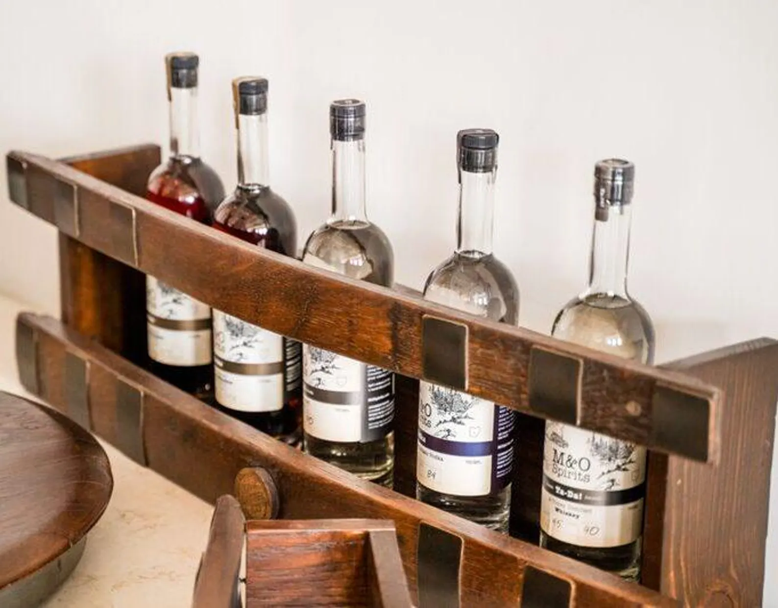 Wooden Floating Bourbon Whiskey Shelf - Image 2