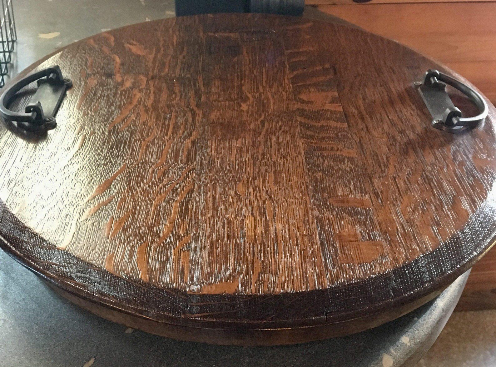 Wooden Custom Wine Barrel Serving Tray - Image 5