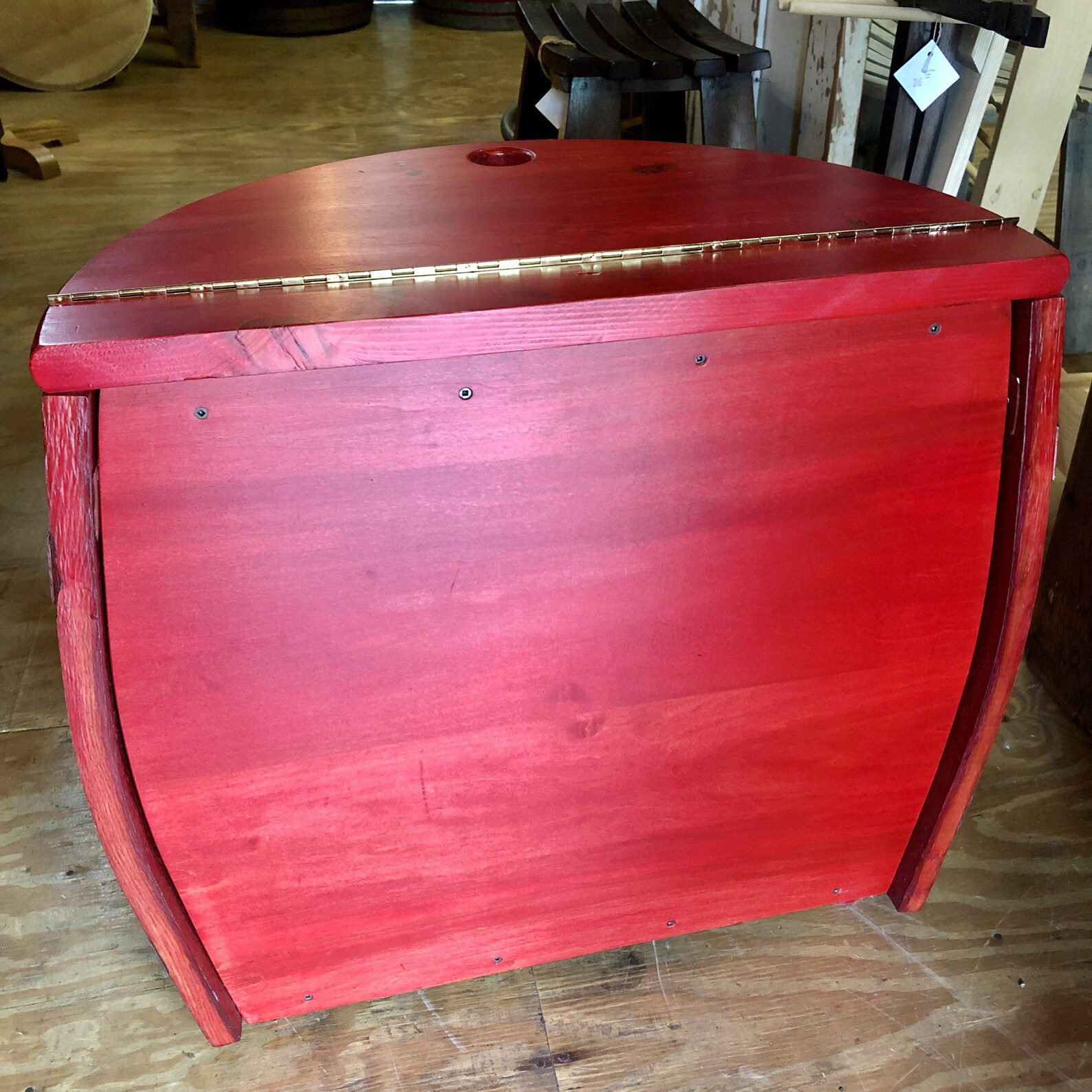 Wooden Reclaimed Barrel Storage Bin 27" - Image 4