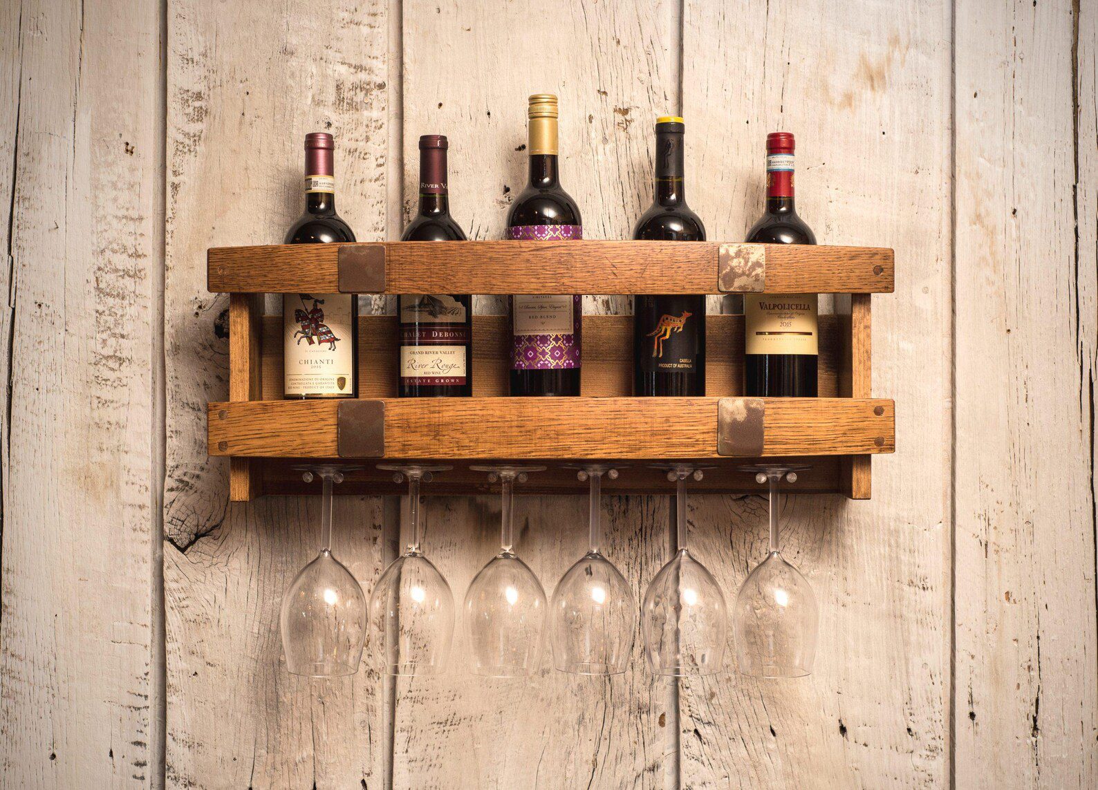 Wooden Wine Bottle Shelf - Image 3