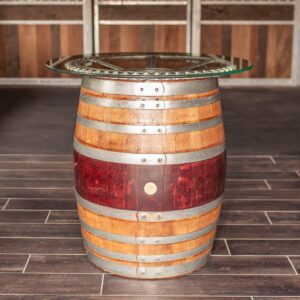 Reclaimed Wooden Wine Barrel Gear Table