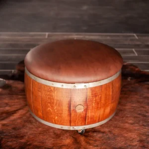 Wooden Wine Barrel Ottoman Chair