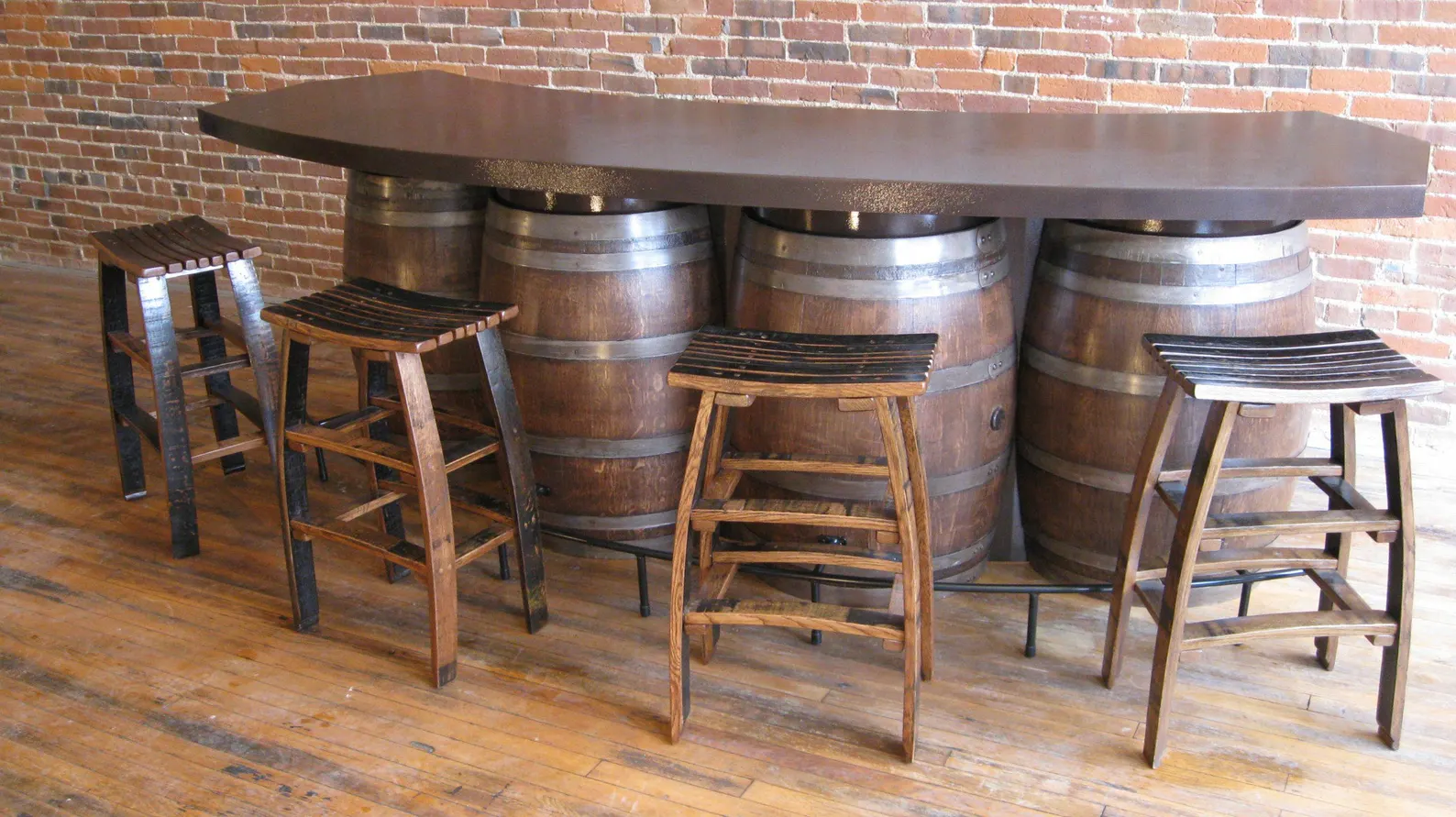 Whiskey Barrel Stave Bar Stools - Image 7