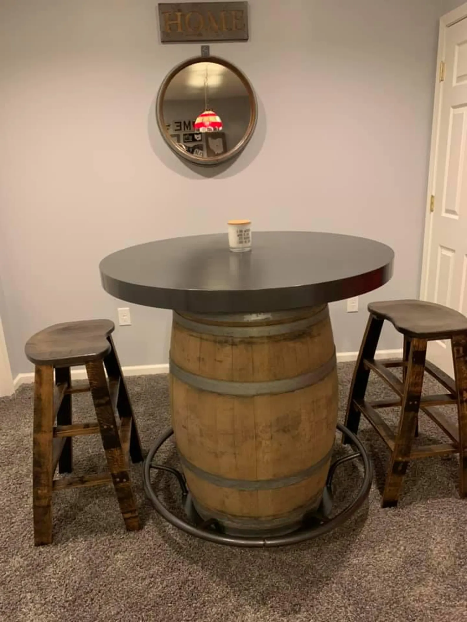 Wine Barrel Table Foot Rest | Oak Barrel Table Foot Rail - Image 4