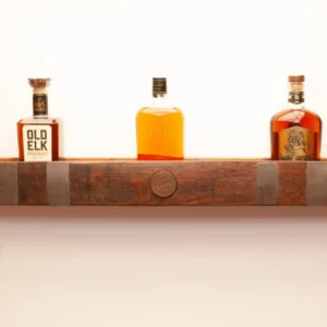Wooden Floating Bourbon "Boozy" Stave Shelf