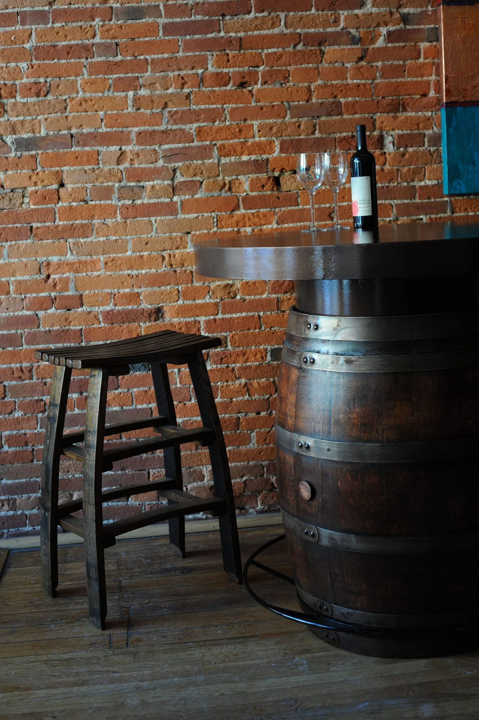 Whiskey Barrel Stave Bar Stools - Image 5